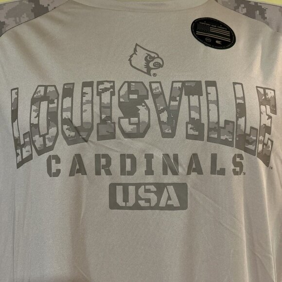 Louisville Cardinals Colosseum OHT Tan Camo SS Crew Neck Tee Shirt Mens L New - Picture 3 of 10